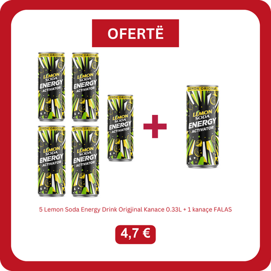 Lemon Soda Energy Drink Origjinal Kanace 0.33L + 1 Gratis